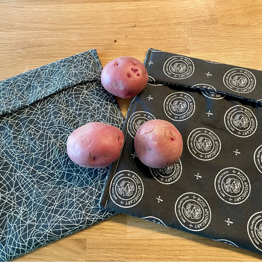 Baked Potato Bag - Black lines and dots